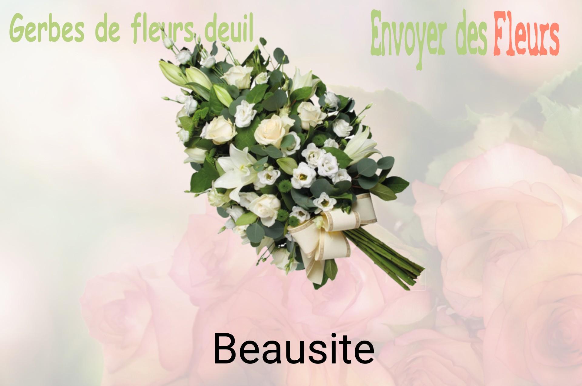 Gerbe de fleurs de deuil livrée à Beausite
